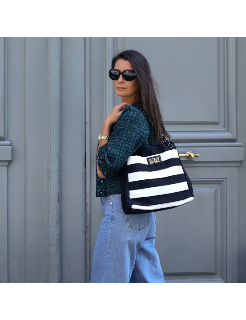 Sac bicolore chanel noir et blanc