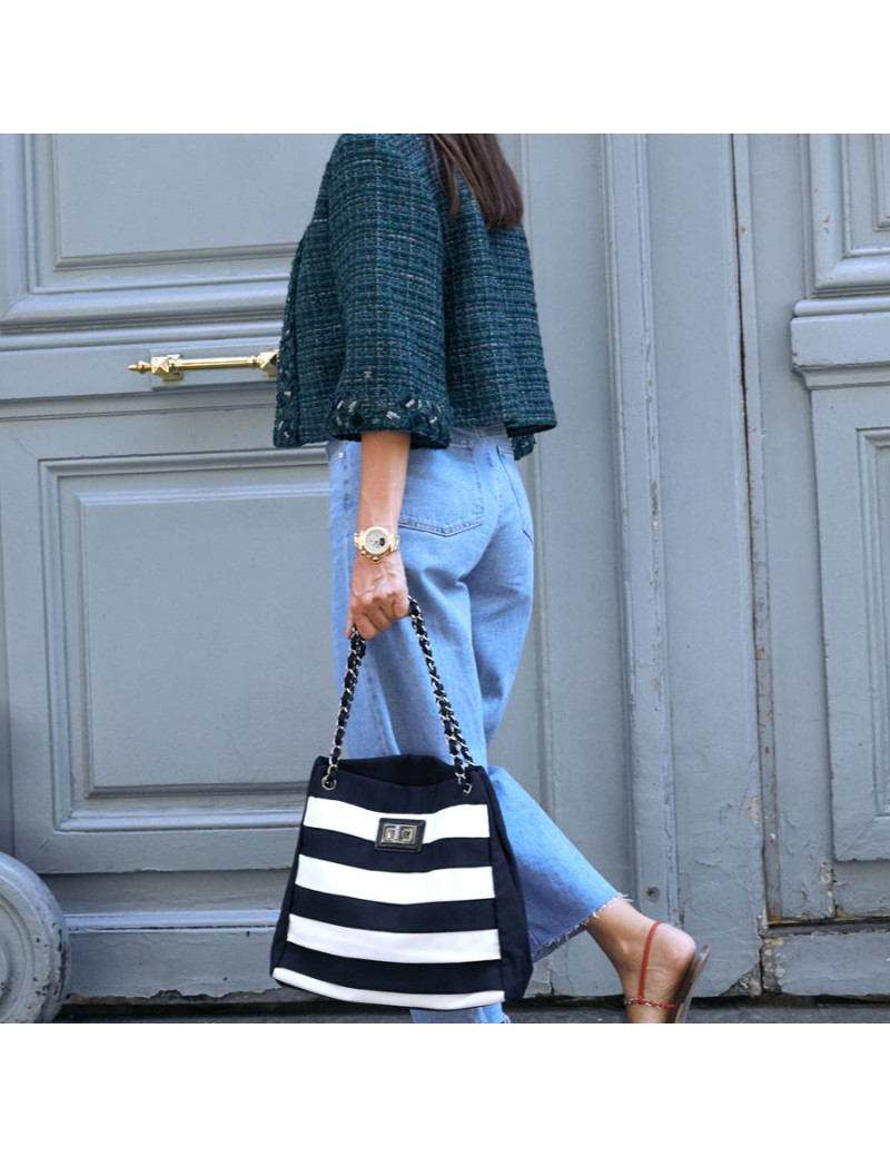 Sac bicolore chanel noir et blanc