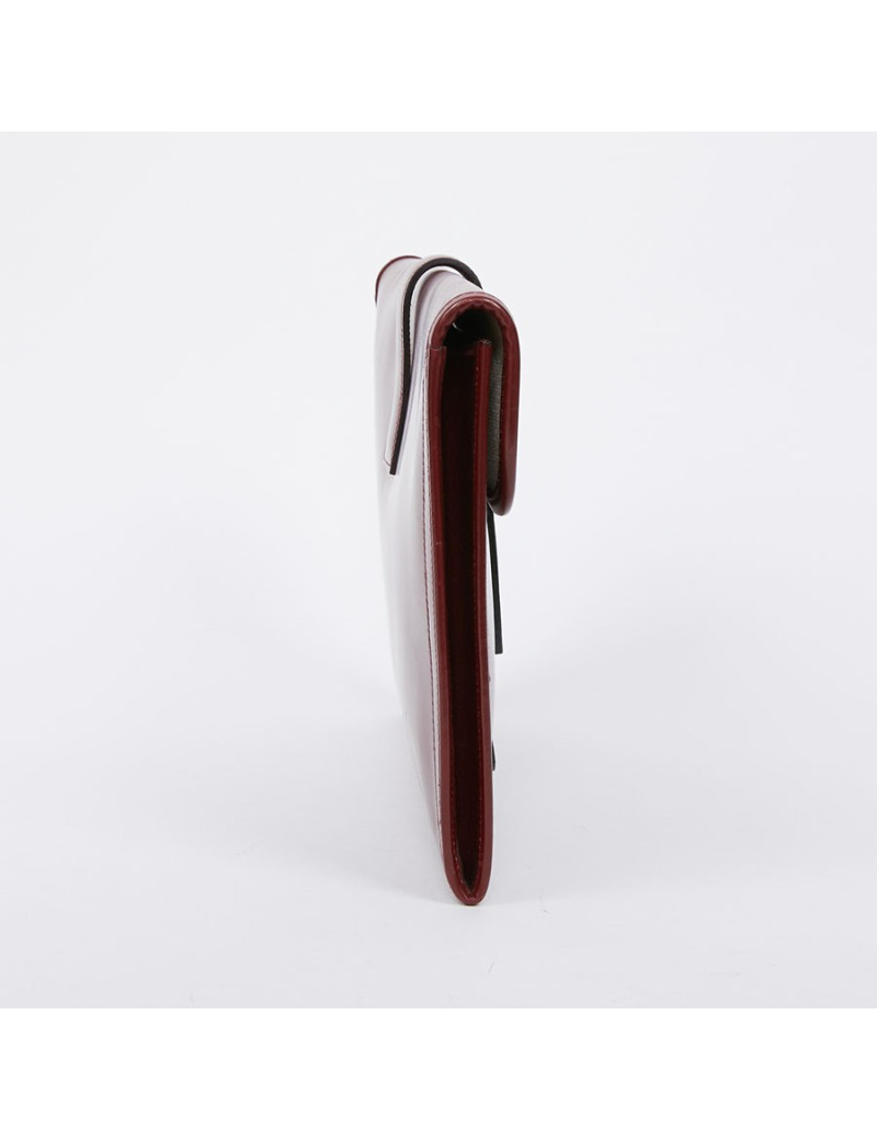 Pochette HERMES Jige cuir bordeaux