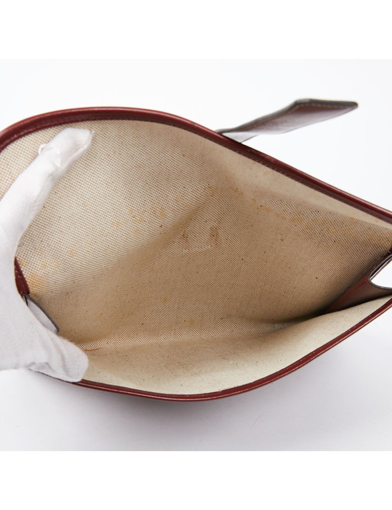 Pochette HERMES Jige cuir bordeaux