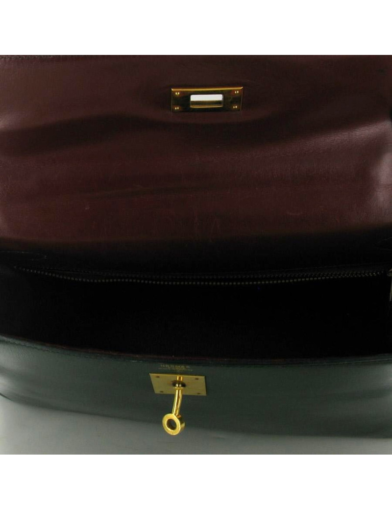 KELLY 32 HERMES Tricolore rouge H, vert et bleu