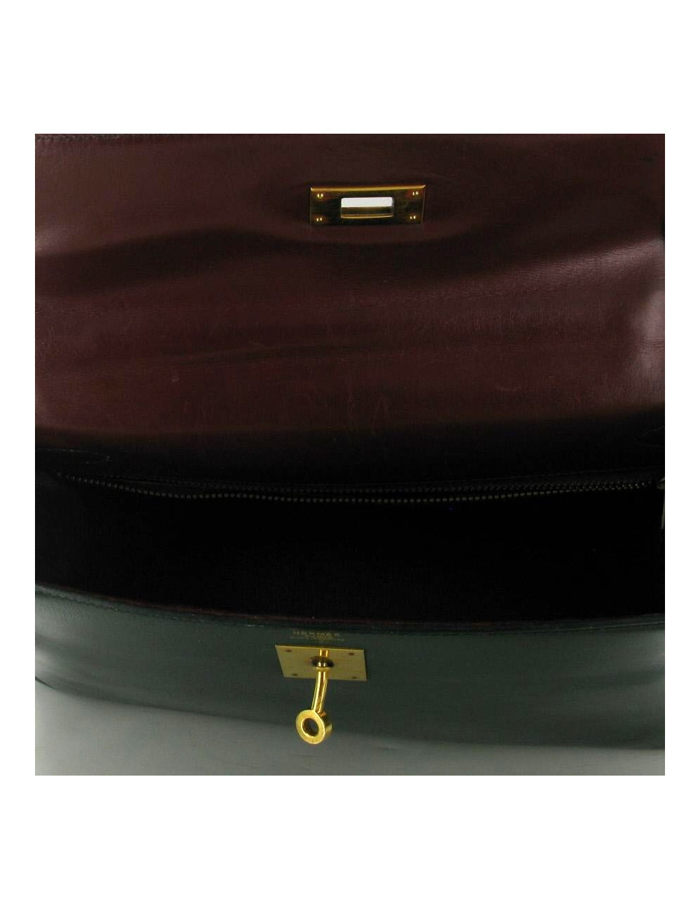 KELLY 32 HERMES Tricolore rouge H, vert et bleu