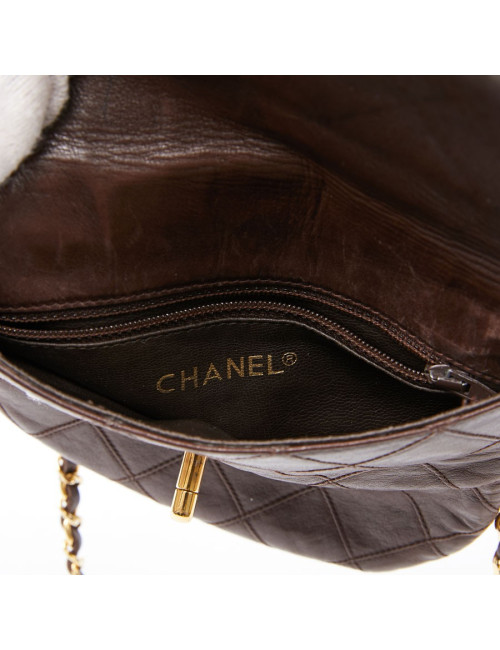 Ceinture sac CHANEL Vintage en cuir matelassé marron