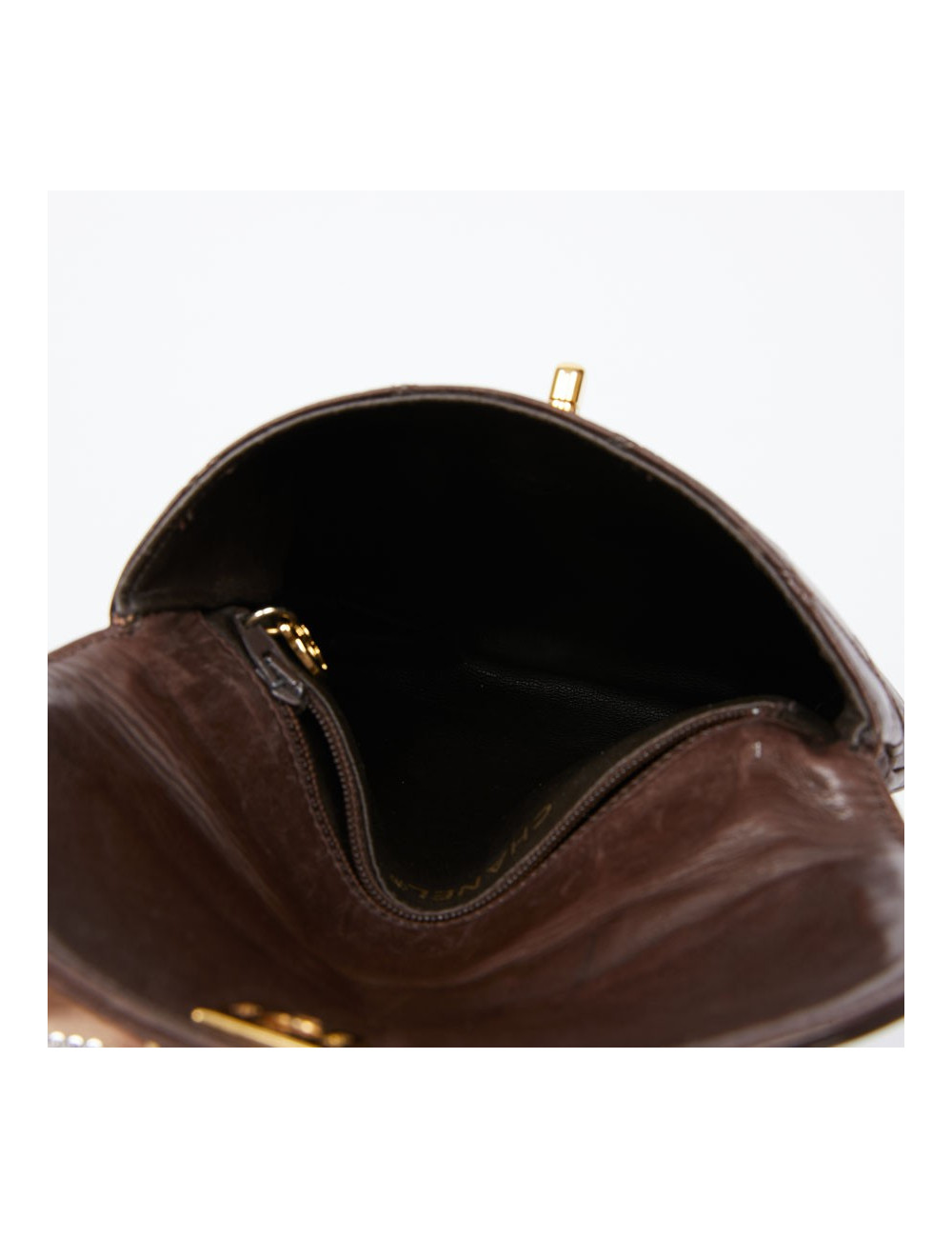 Ceinture sac CHANEL Vintage en cuir matelassé marron