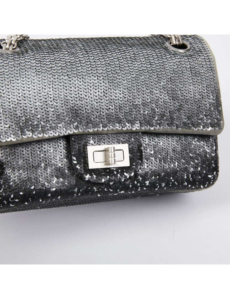 Sac CHANEL sequins argent