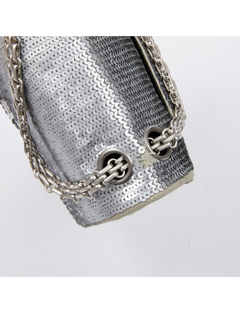 Sac CHANEL sequins argent