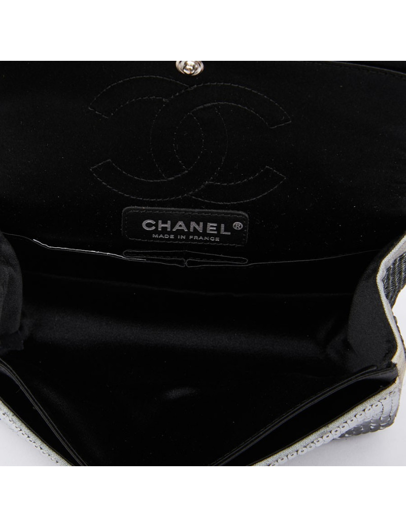 Sac CHANEL sequins argent