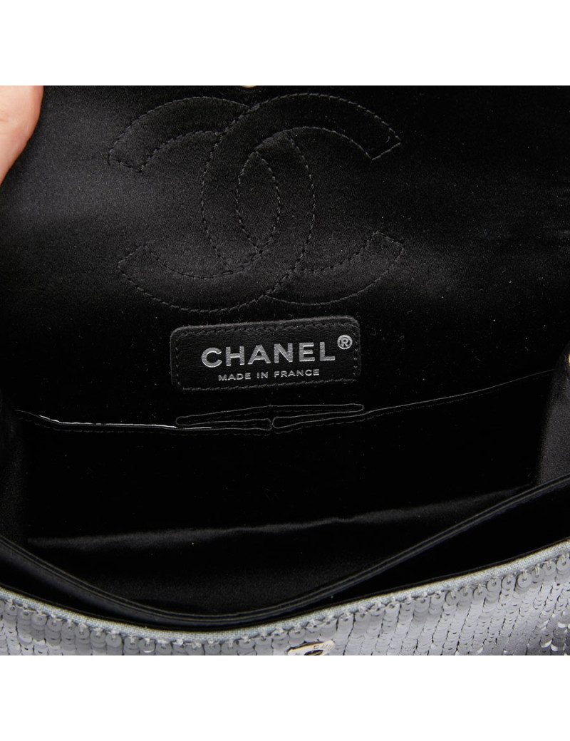 Sac CHANEL sequins argent