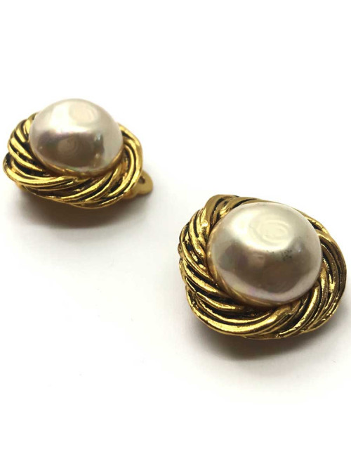 Boucles d'oreille clIps CHANEL Vintage