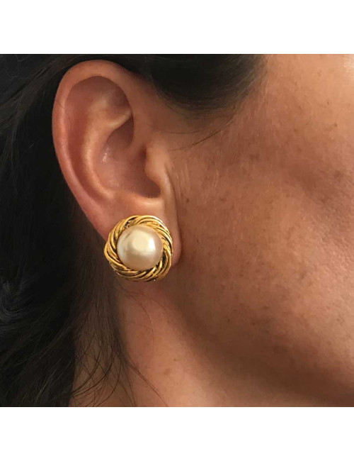 Boucles d'oreille clIps CHANEL Vintage