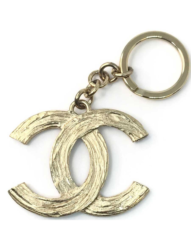 Porte-clefs CHANEL métal doré siglé C C