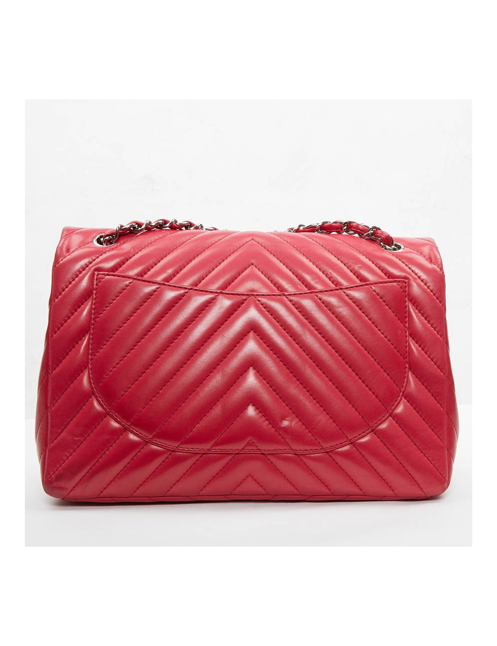 Grand sac CHANEL chevron Jumbo rose