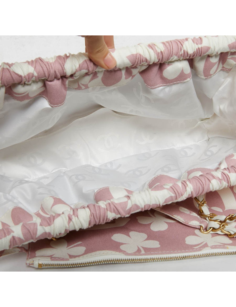 Sac Chanel tissu rose
