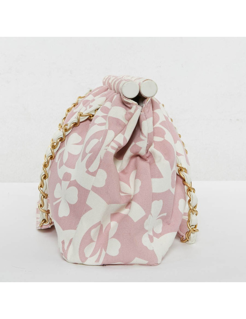 Sac Chanel tissu rose