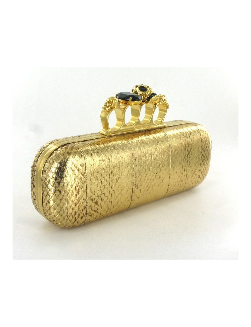 Pochette ALEXANDER MCQUEEN en python doré 