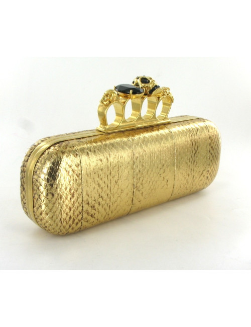 Pochette ALEXANDER MCQUEEN en python doré 