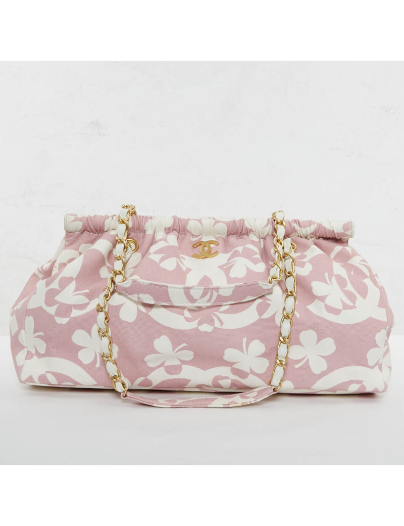 Sac Chanel tissu rose