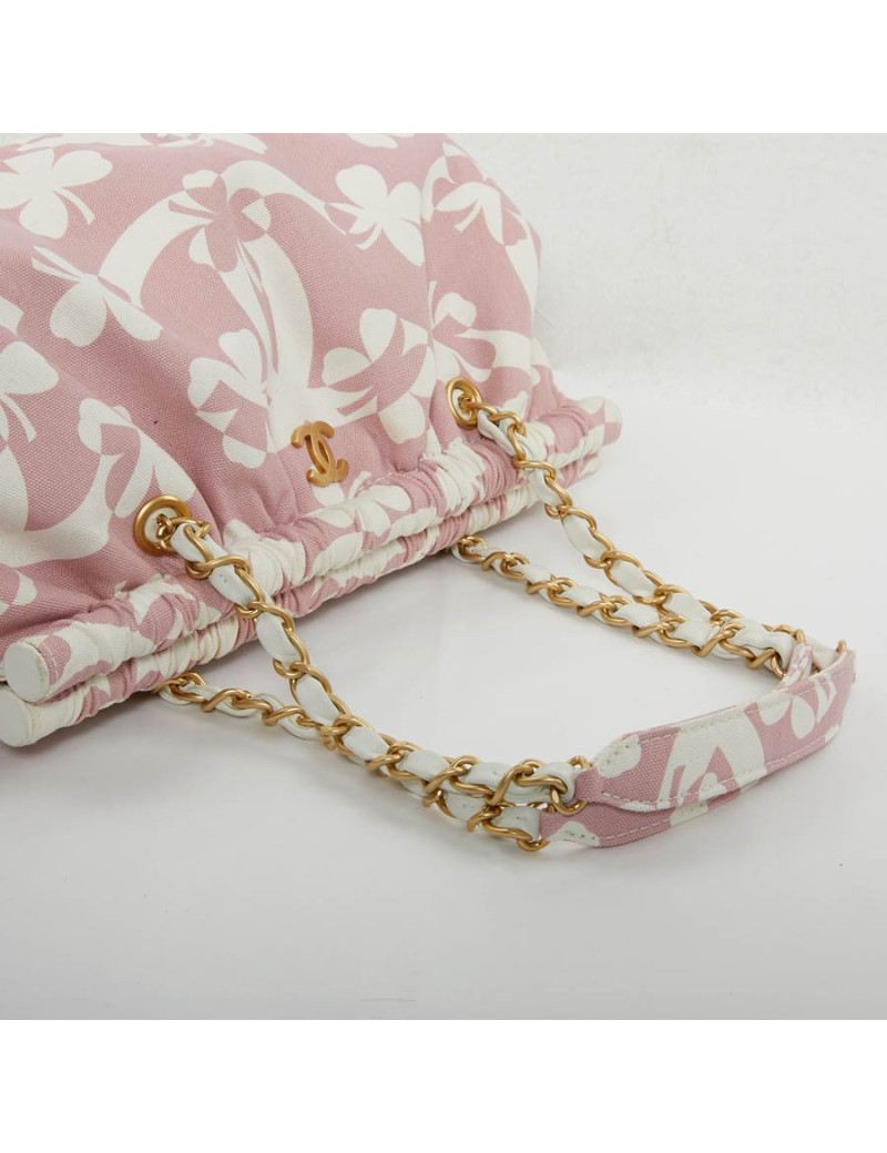 Sac Chanel tissu rose