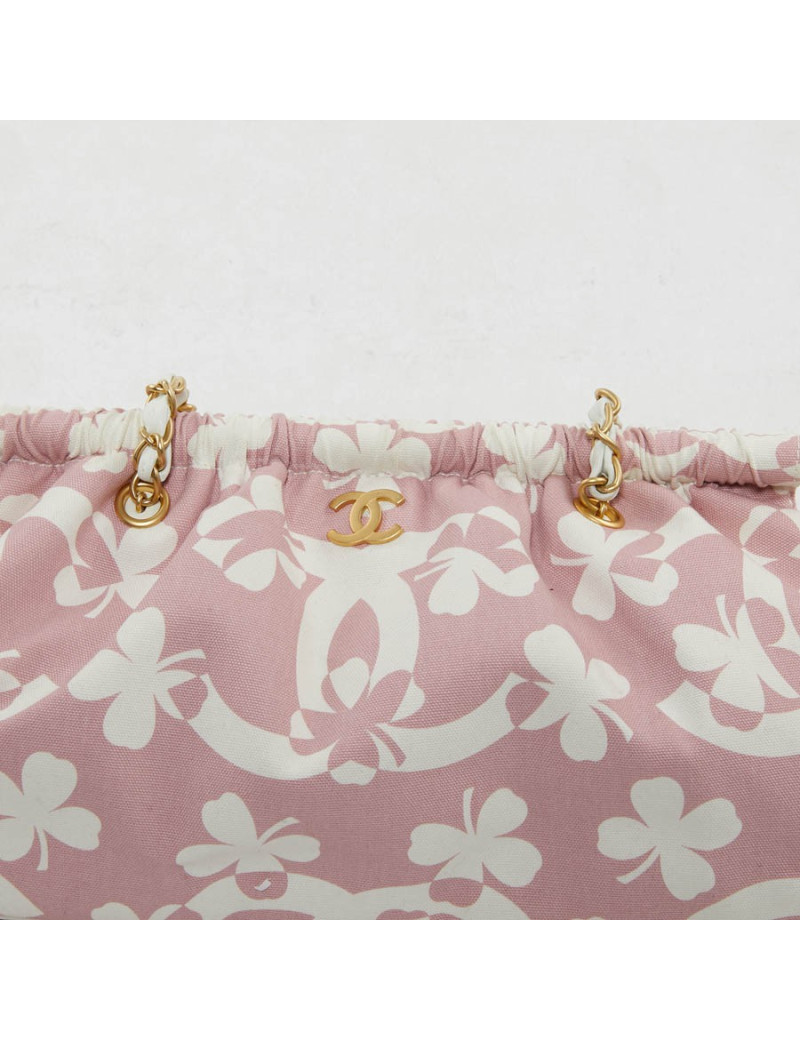 Sac Chanel tissu rose