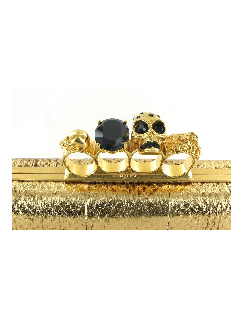 Pochette ALEXANDER MCQUEEN en python doré 