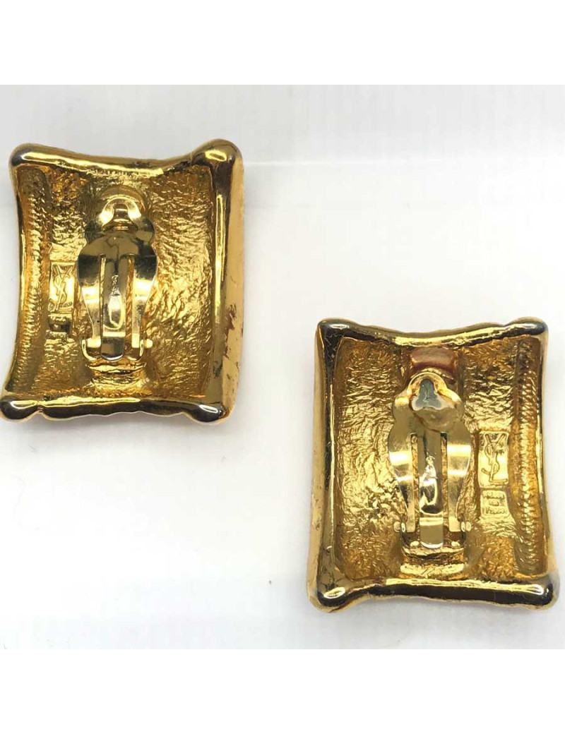 Boucles d'oreille clips YSL SAINT LAURENT Vintage