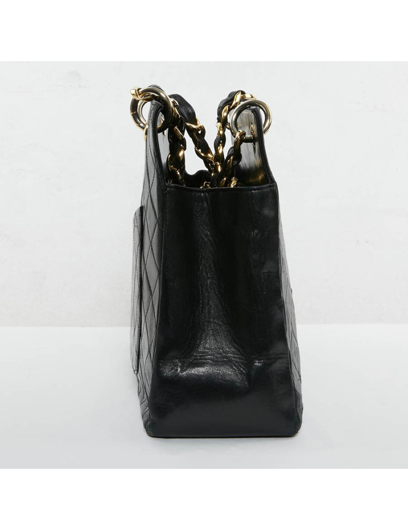Shopping bag CHANEL cuir d'agneau noir