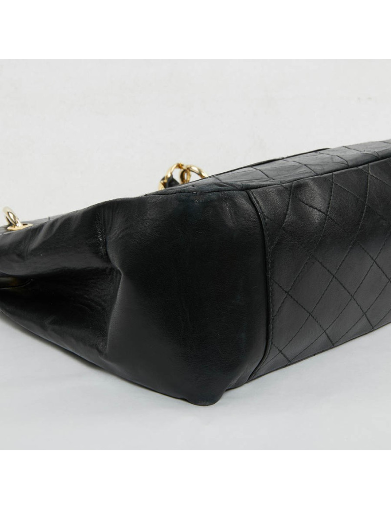 Shopping bag CHANEL cuir d'agneau noir
