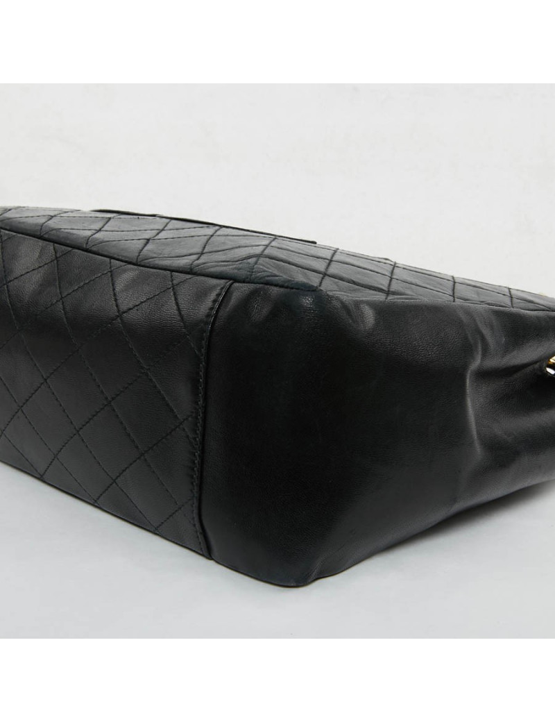 Shopping bag CHANEL cuir d'agneau noir