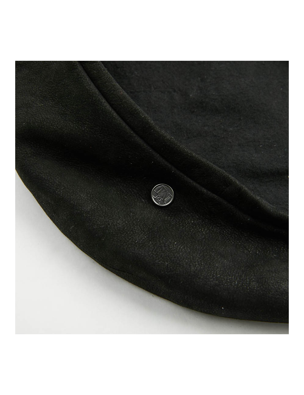 Beret MAISON MICHEL noir cuir d'agneau