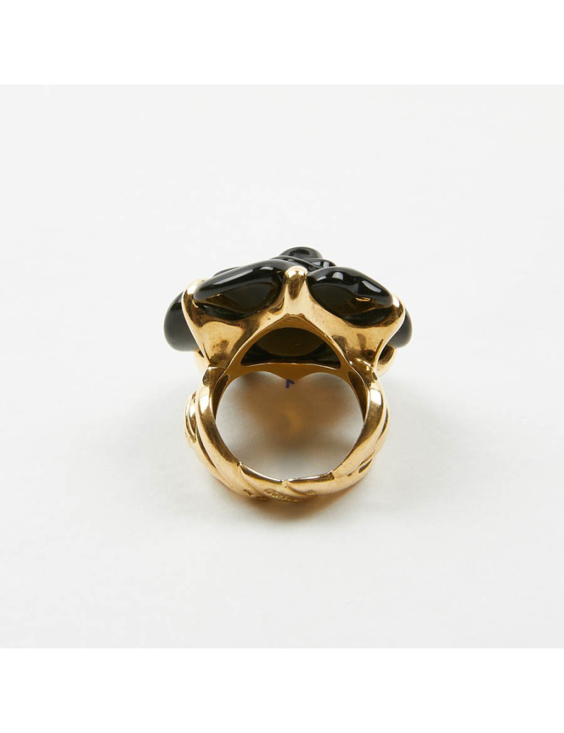 Bague CHANEL en onix noir et or jaune