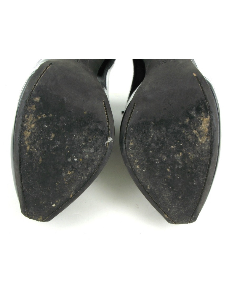 Bottines GIAMBATTISTA VALLI en cuir verni noir T 38,5