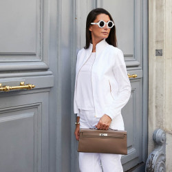 HERMES Kelly cut Etoupe leather