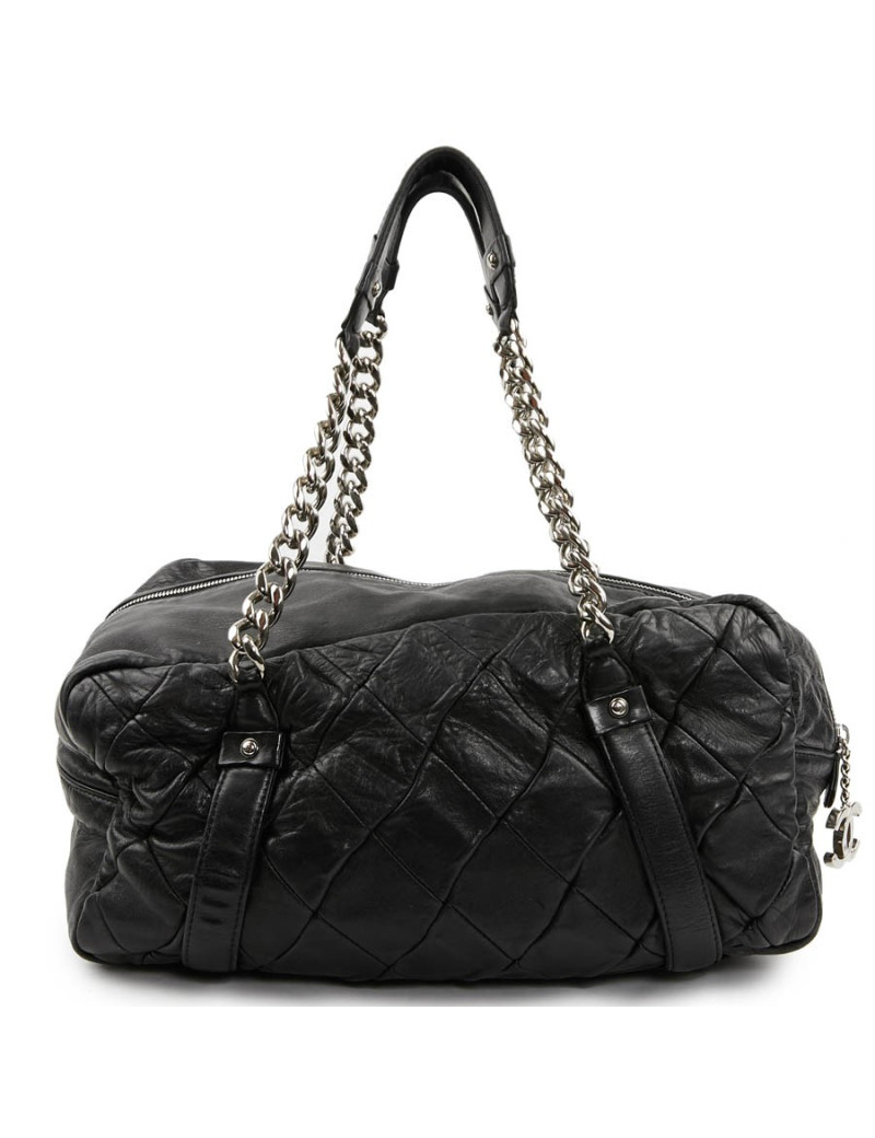 Sac CHANEL cuir d'agneau souple noir