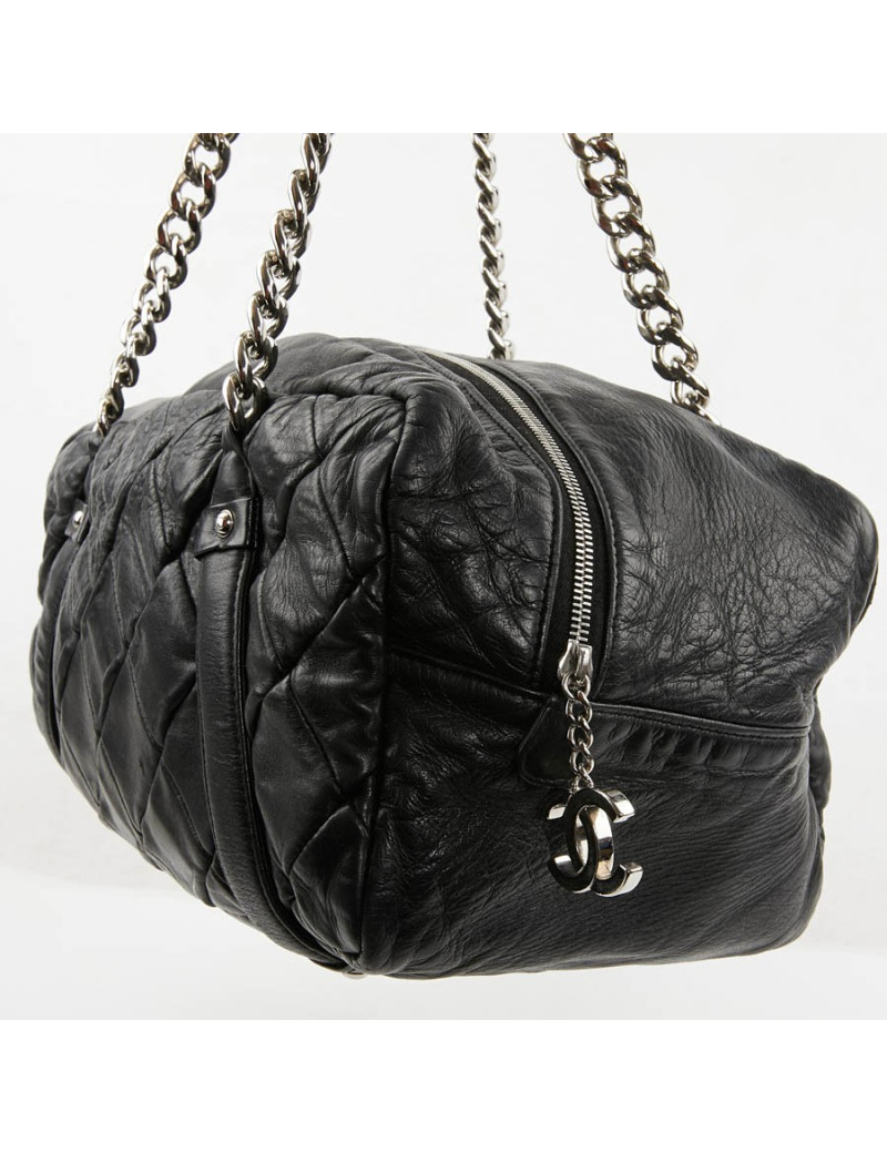 Sac CHANEL cuir d'agneau souple noir