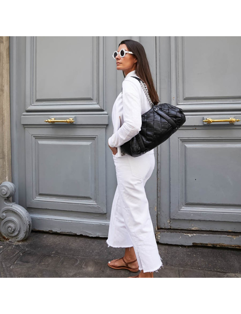 Sac CHANEL cuir d'agneau souple noir