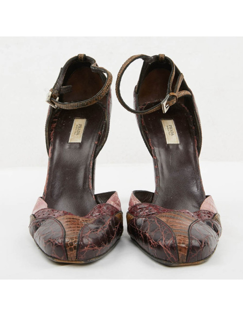 Escarpins Prada T38 imitation serpent