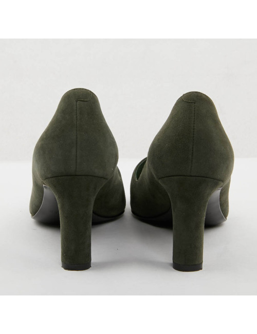 Escarpins Hermès T37 veau velours vert