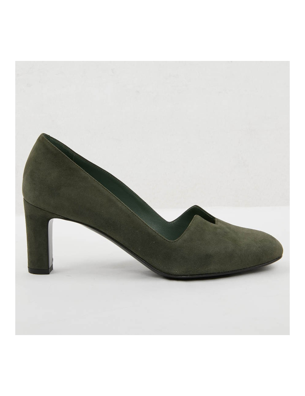Escarpins Hermès T37 veau velours vert
