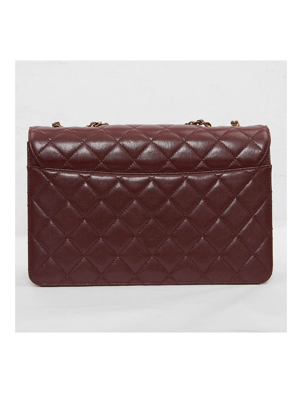 Sac CHANEL cuir matelassé bordeaux foncé