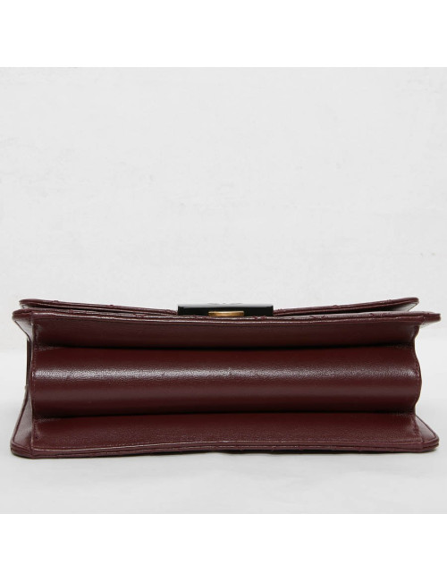 Sac CHANEL cuir matelassé bordeaux foncé