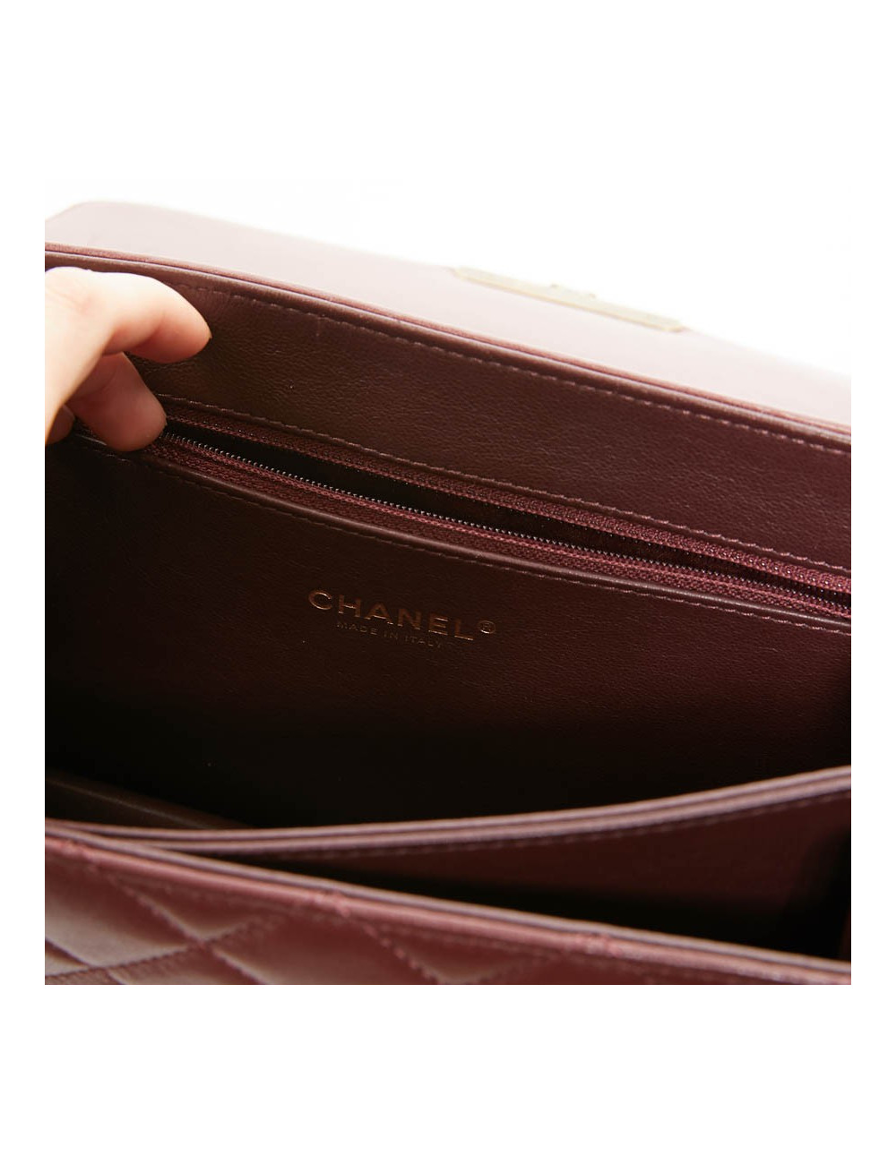 Sac CHANEL collector cuir matelassé bordeaux 