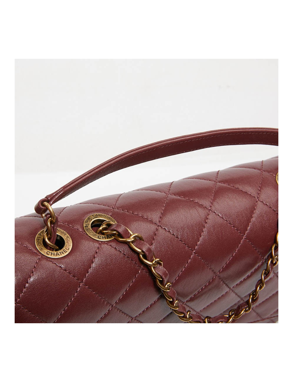 Sac CHANEL collector cuir matelassé bordeaux 