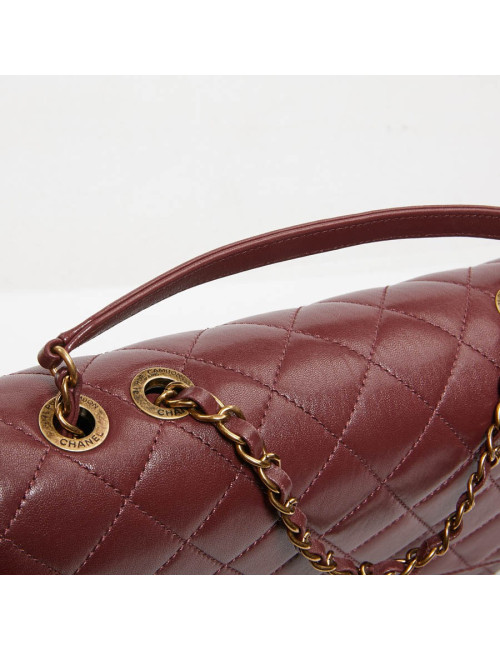 Sac CHANEL collector cuir matelassé bordeaux 