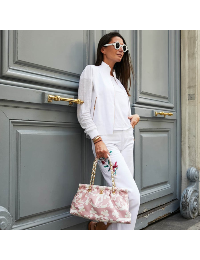 Sac Chanel tissu rose