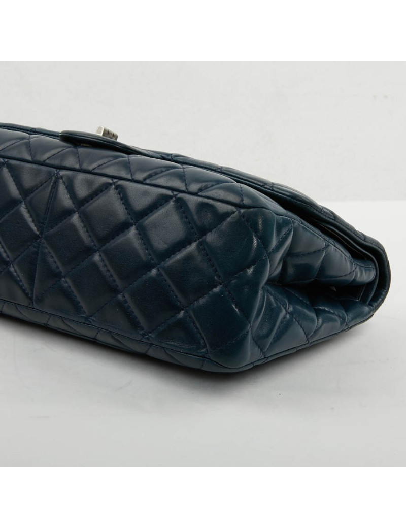 Sac 2.55 CHANEL cuir d'agneau lisse bleu