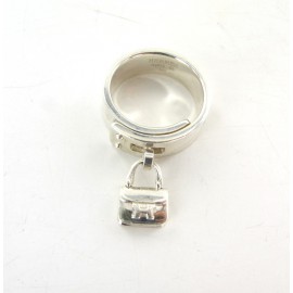 HERMES vintage constance Silver Amulet ring