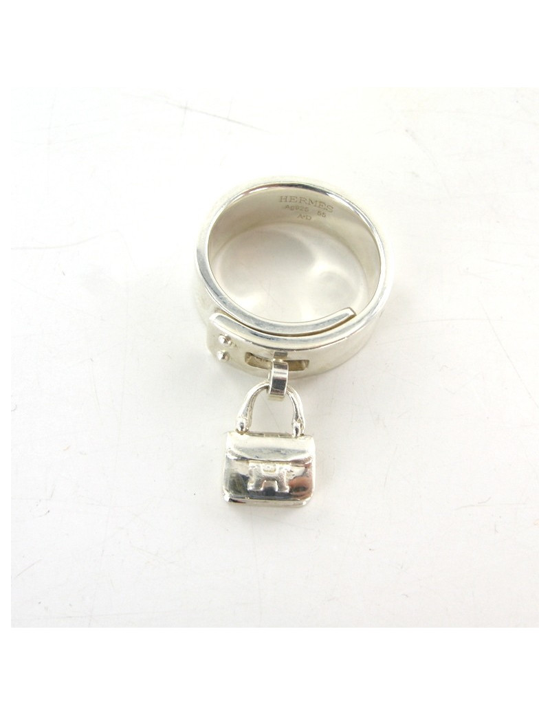 Bague HERMES vintage amulette constance en argent