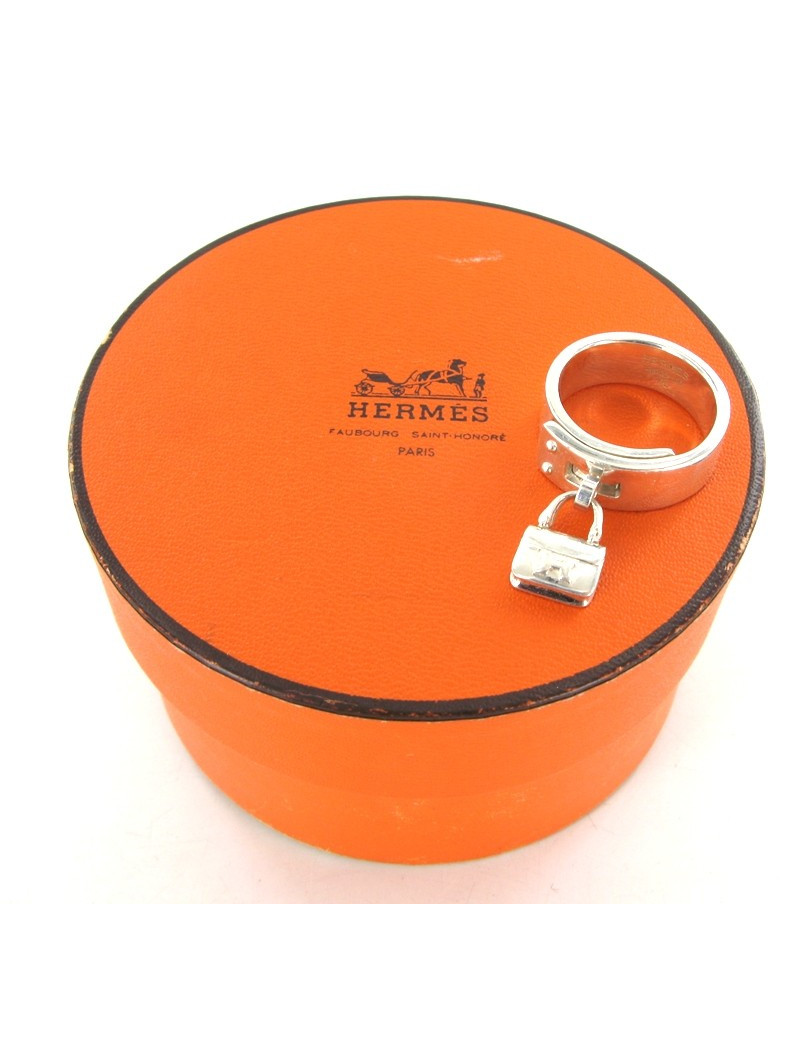 Bague HERMES vintage amulette constance en argent