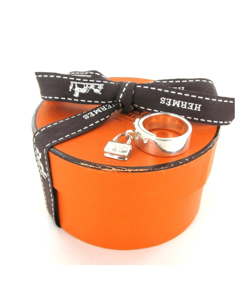 Bague HERMES vintage amulette constance en argent