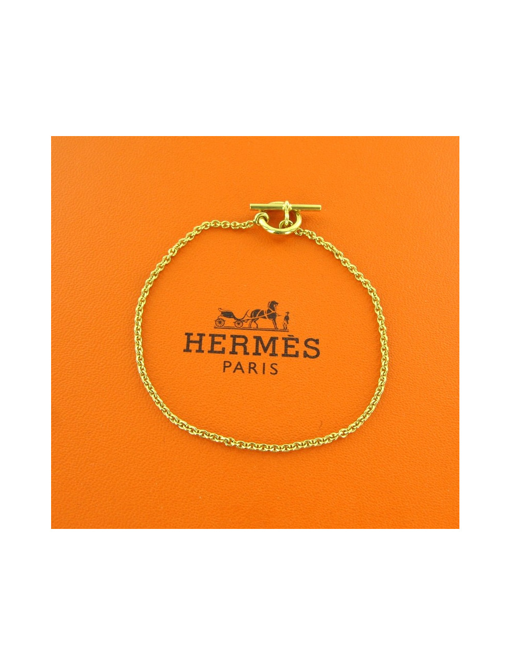 Bracelet HERMES en or jaune mini chaîne d'ancre